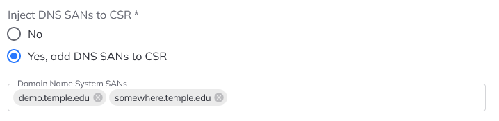 Adding SANs to your request.