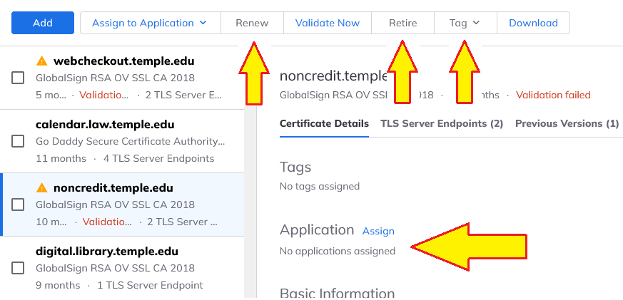 A certificte that is not assigned.
