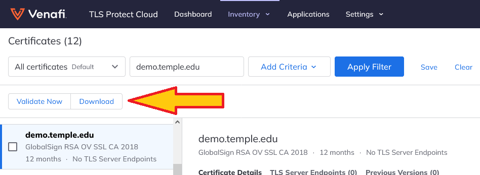 Where to download your certificate.