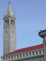 stone tower over roof at ucberkeley