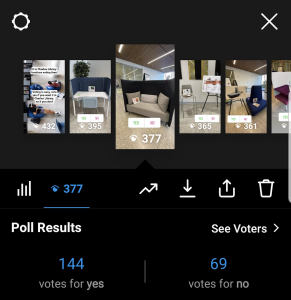 screenshot of instagram polling