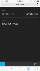screenshot of slides speaker notes on an iphone