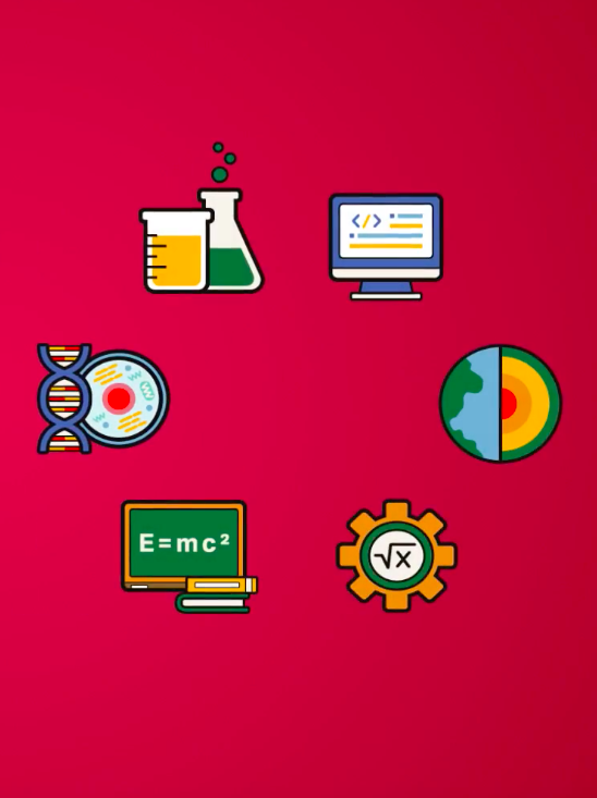 Six CST departmental logos in a circular formation