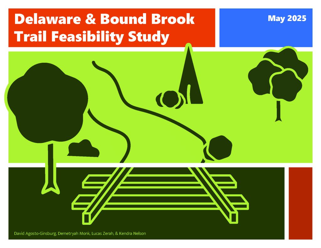 Cover of report, "Delaware & Bound Brook Trail Feasibility Study"
