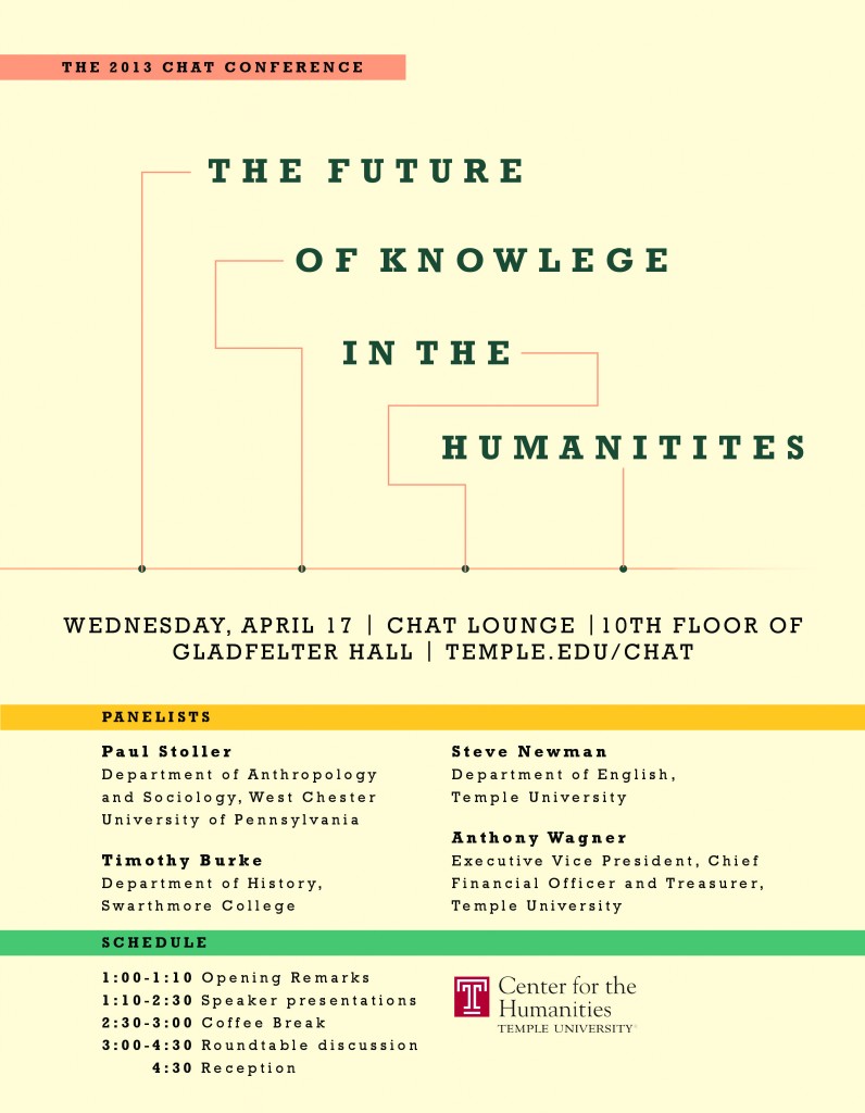 The Future of Knowledge in the Humanities - April 17 