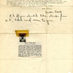 Page two of a typed letter with a photograph and news clipping taped to it. See link below images for complete transcript.