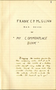 McGlinn commonplace book title page