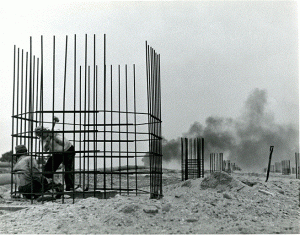 Walt Whitman Bridge construction, 1955