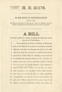 Dillingham bill