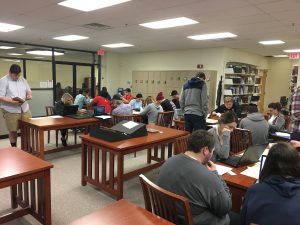 Students in reading room