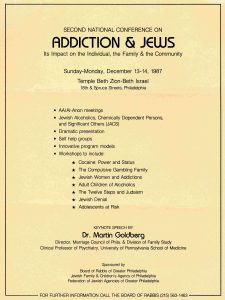 Addiction and Jews conference flier