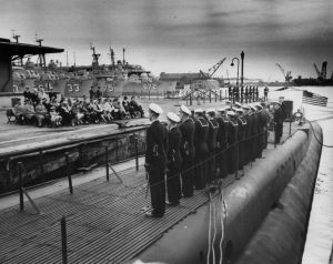 Sailors on deck of submarine