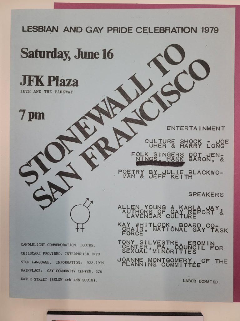 Stonewall to San Francisco event flyer