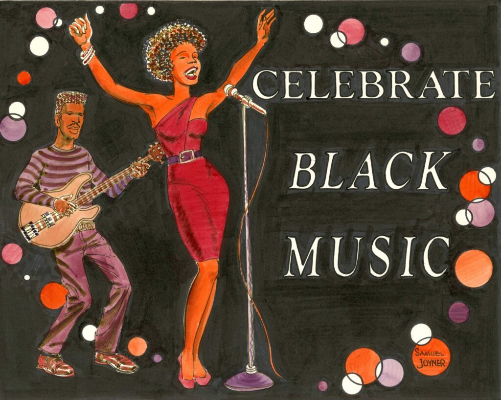 Joyner's Celebrate Black Music" drawing