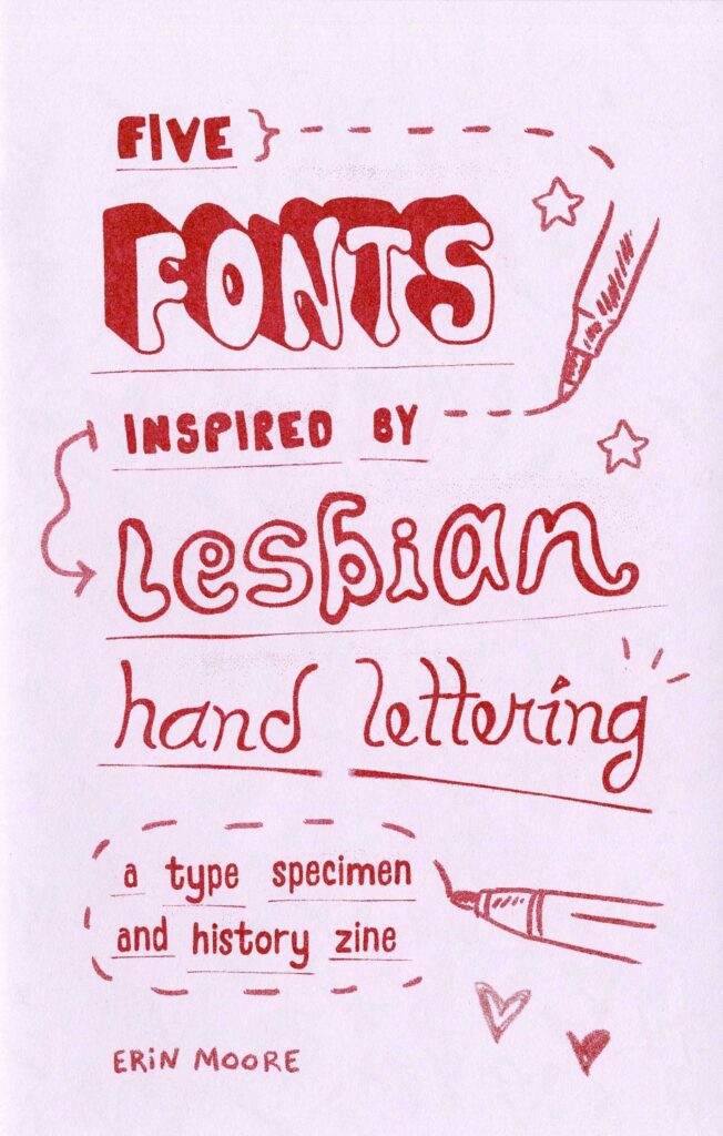 cover of the zine "Fonts Inspired by Lesbian hand lettering