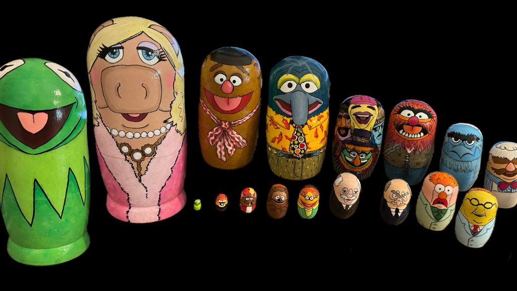 Nesting doll I painted with the muppets