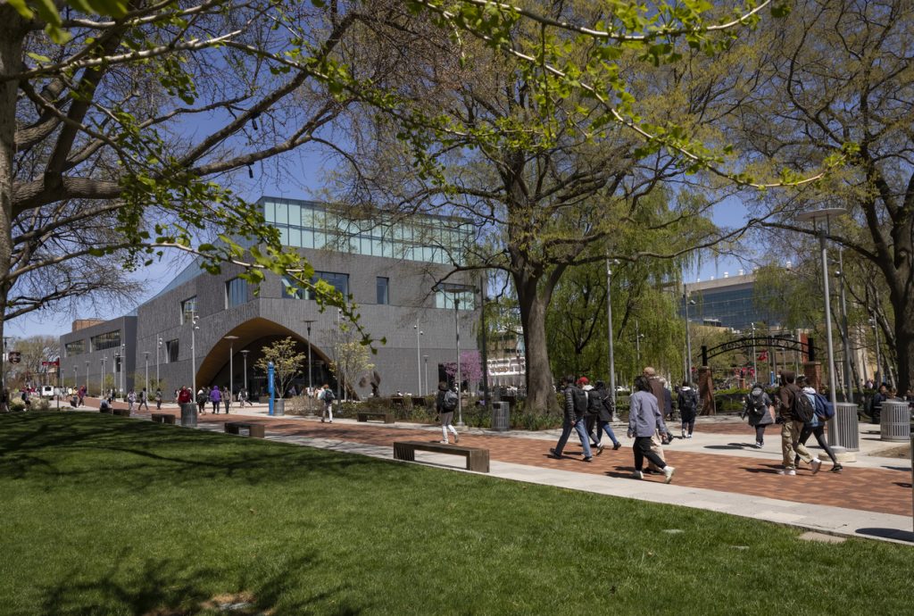 Photo showing the outside of Charles Library