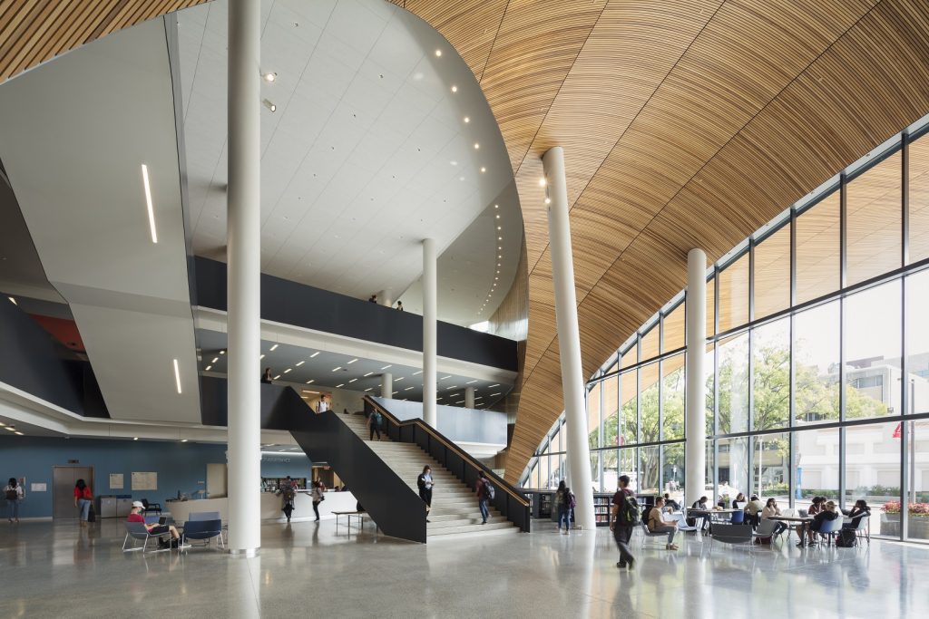 Photo showing atrium and main staircase in Charles Library