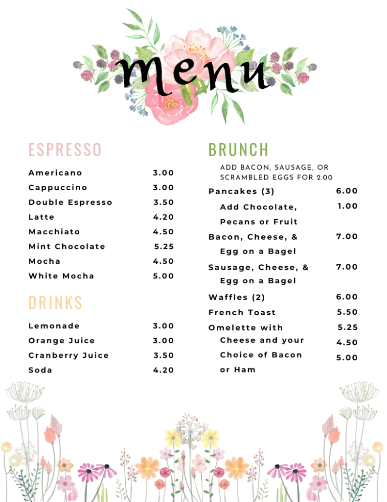 Brunch Menu