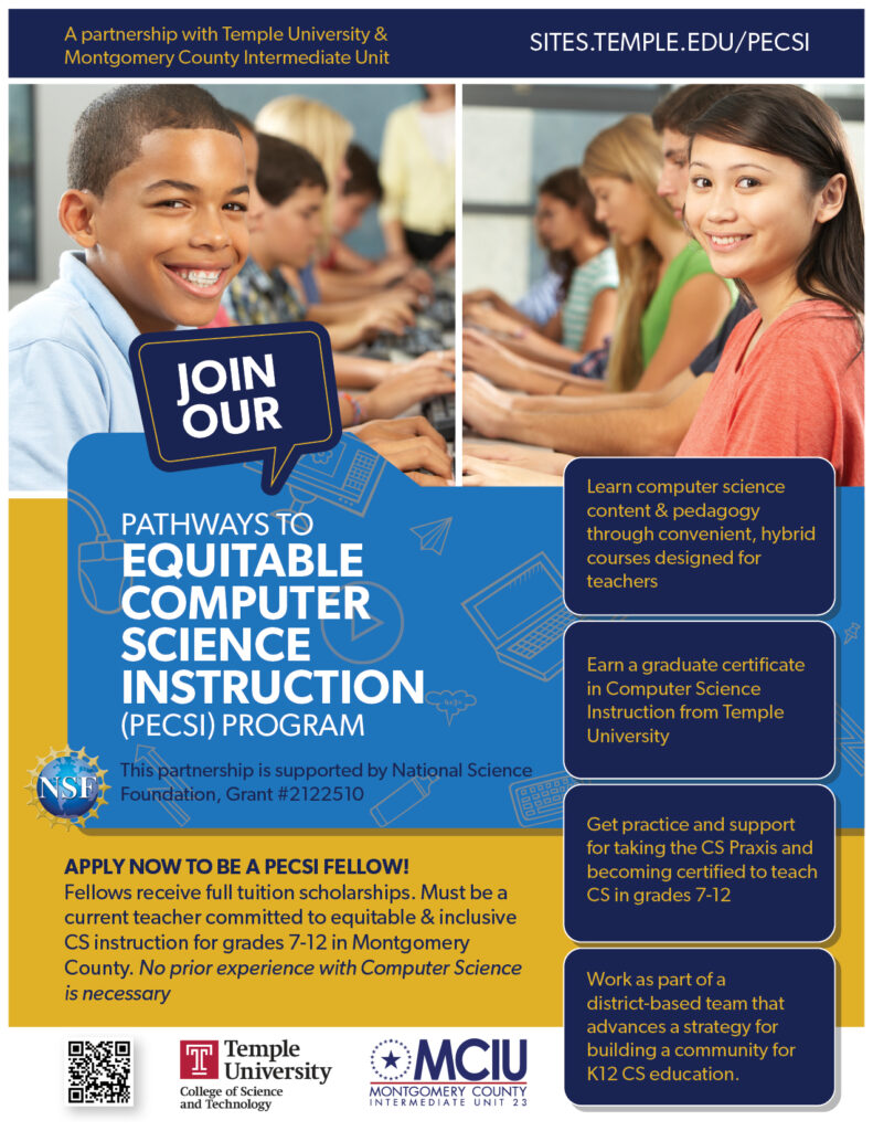 PECSI Fellows Program – K12 Teacher Pathways for Equitable Computer ...