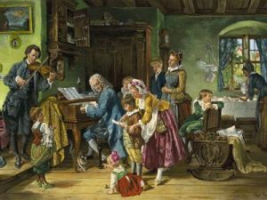 1870 painting of Bach and his family