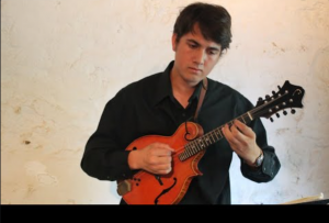 Gabe Locati playing mandolin