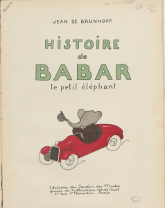 Title page of Histoire de Babar