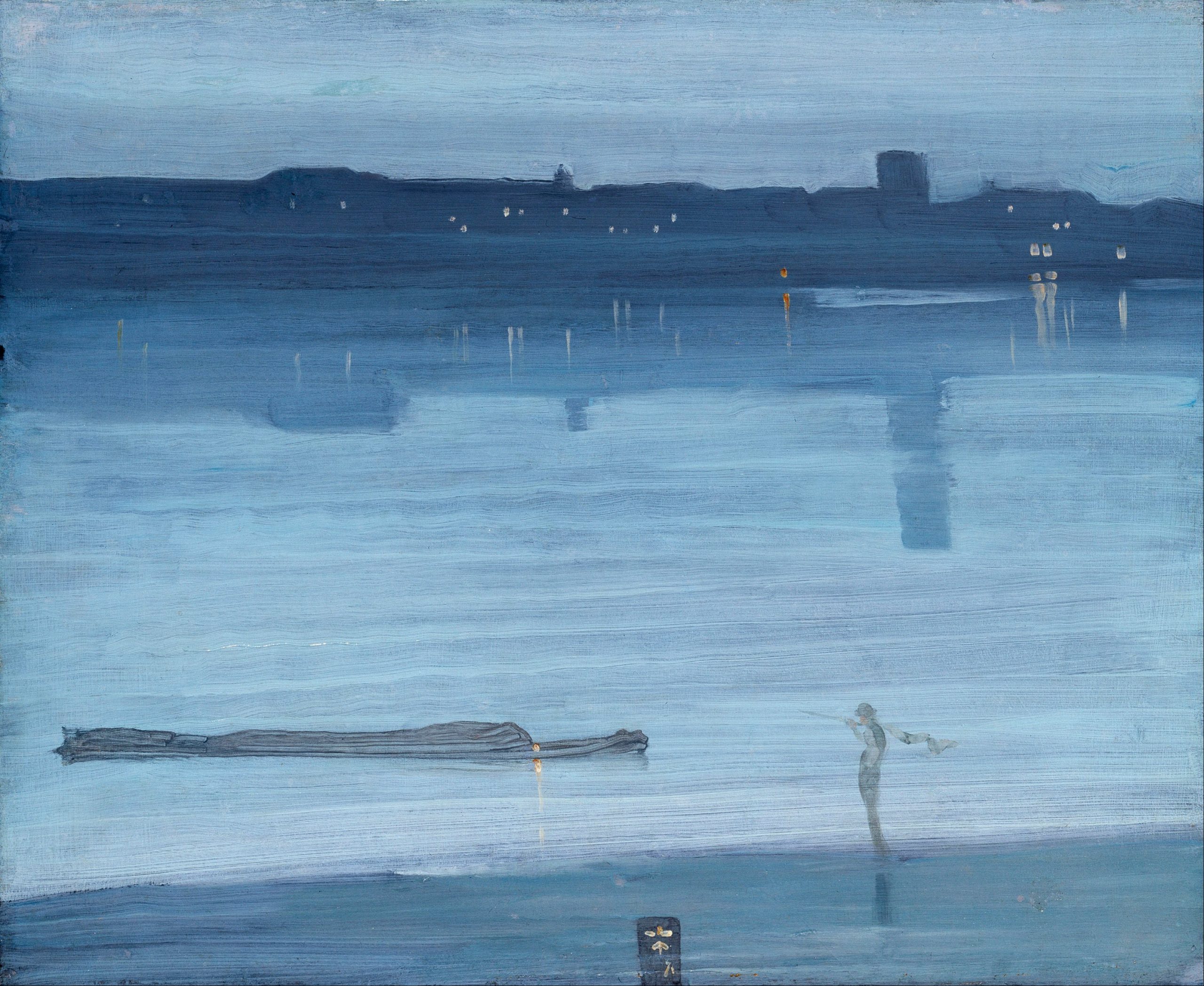 James Abbott McNeill Whistler's Nocturne: Blue and Silver - Chelsea (1871)
