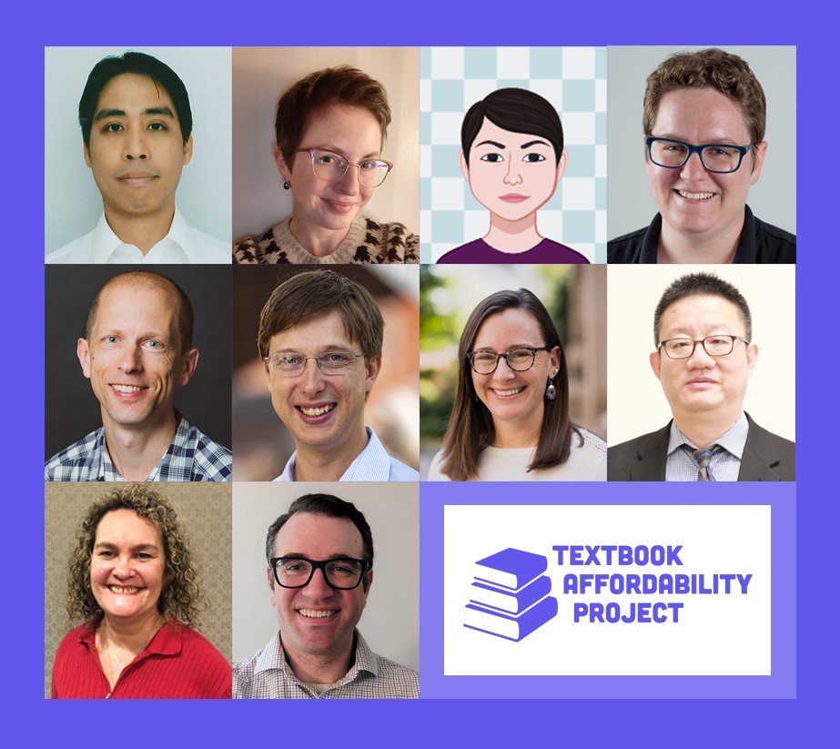 Collage of headshots of the 2023 Textbook Affordability Project award recipients.