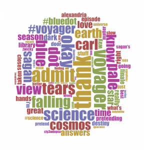 wordcloud of tweet content from #watchingcosmos during the show's finale