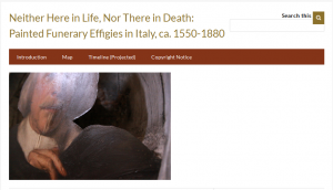 The introductory page to the Omeka exhibit: Neither Here in Life, Nor There in Death