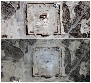 Before and after: Destruction at Palmyra, August 2015 (Photo: Reuters) 