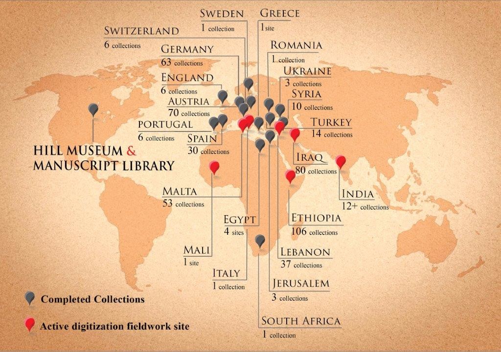 Locations where HMML has digitized endangered manuscripts
