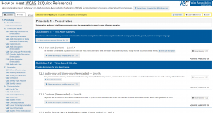 Screenshot of WCAG Quick Reference