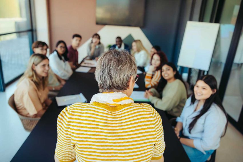 Group of people in a seminar setting
