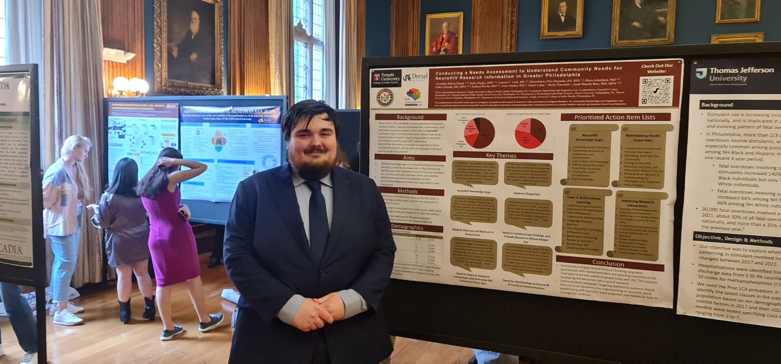 RCL Research Assistant Alex Rotaru Presenting His Fieldwork Results at the College of Physicians of Philadelphia Student Poster Session, 2024