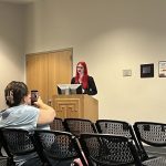 RCL Intern Catherine Lane presenting her research on chess streaming at Temple University