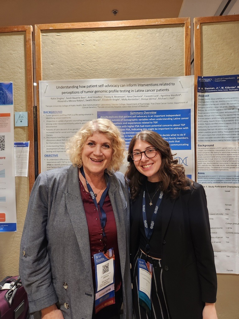 RCL Research Coordinator Katie Singley with Research Partner Dr. Tracey Revenson at Society for Behavioral Medicine Conference, 2024