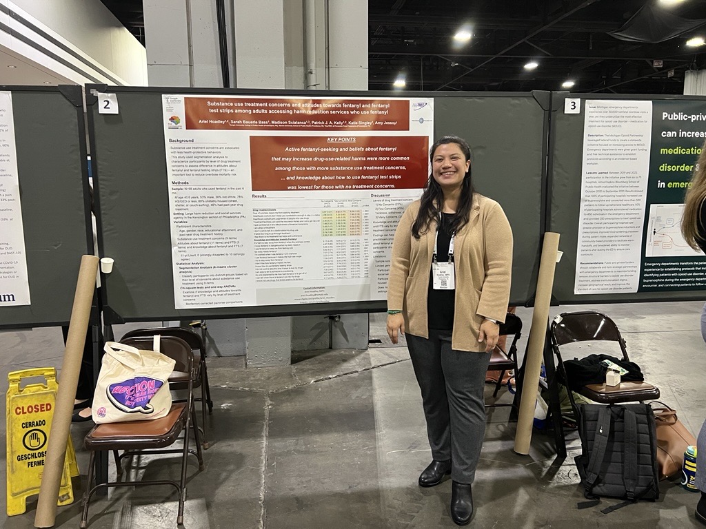 RCL Doctoral Fellow Ariel Hoadley Presenting Her Poster at APHA Conference, 2024