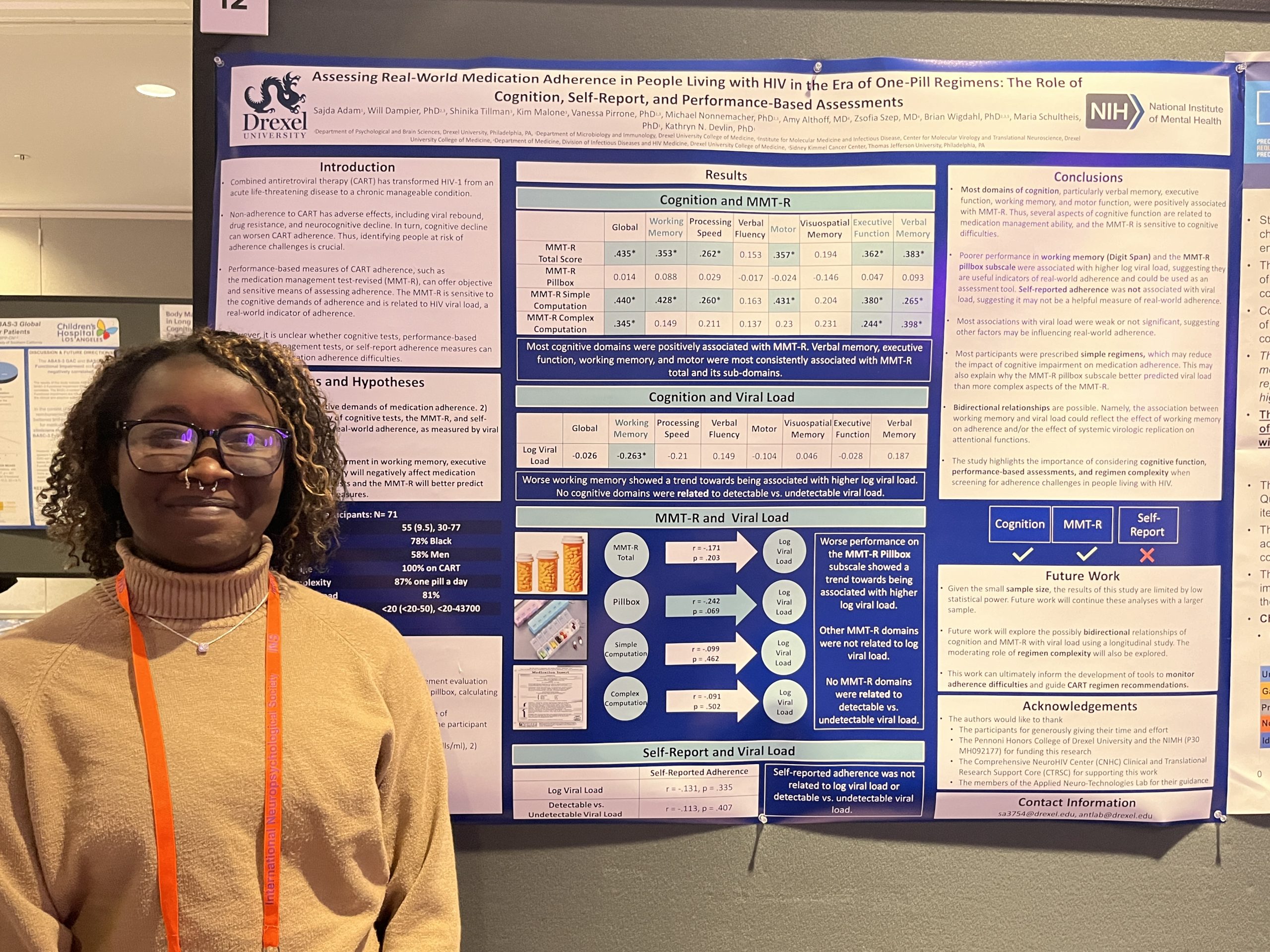 Research Partner Sajda Adam presenting a poster at the INS Conference, 2024
