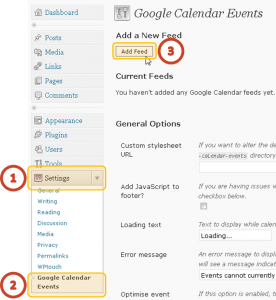 Add Feed for Google Calendar Events
