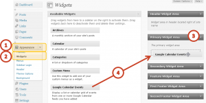 Add Google Calendar Events to widget area